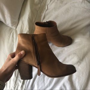 B.P. Tan leather booties